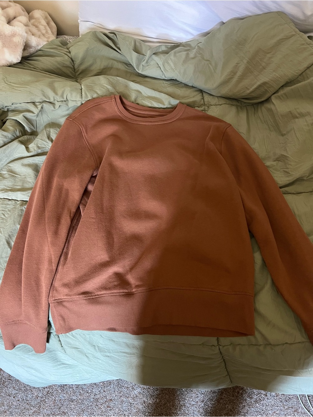 Crewneck Women's Sweater - Rust Brown